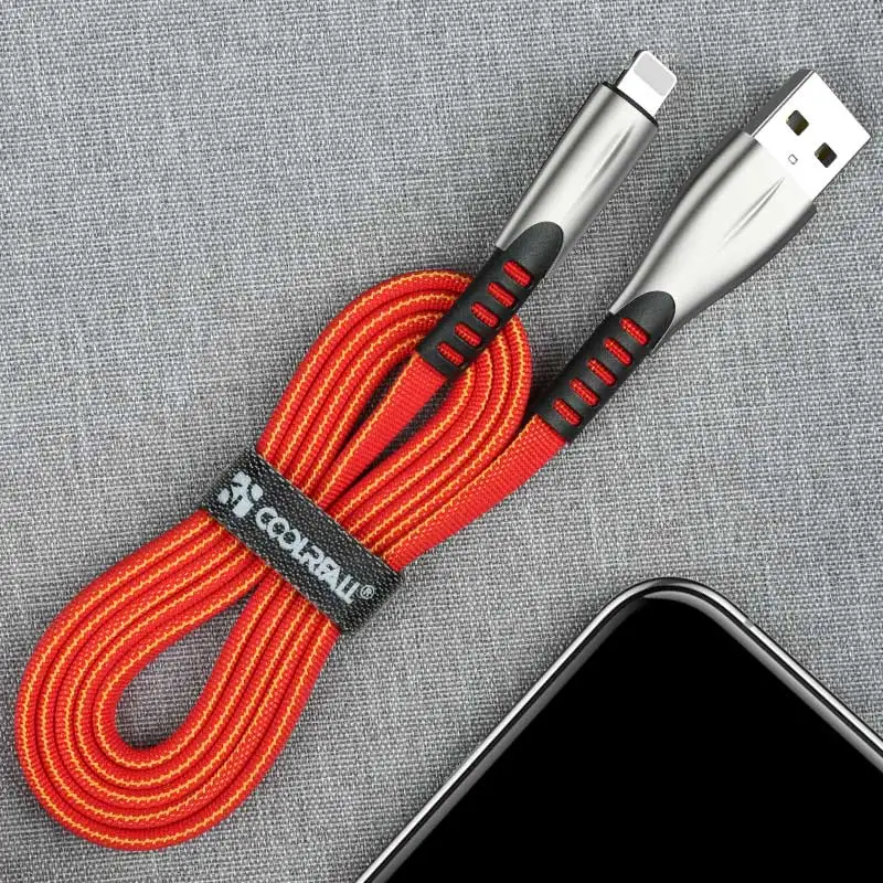 Красный Coolreall 2.4A USB кабель для iPhone Xs Max Xr X 8 7 6 6s plus 5 5S iPad кабели для быстрой зарядки кабель для зарядки мобильного телефона - Цвет: Красный