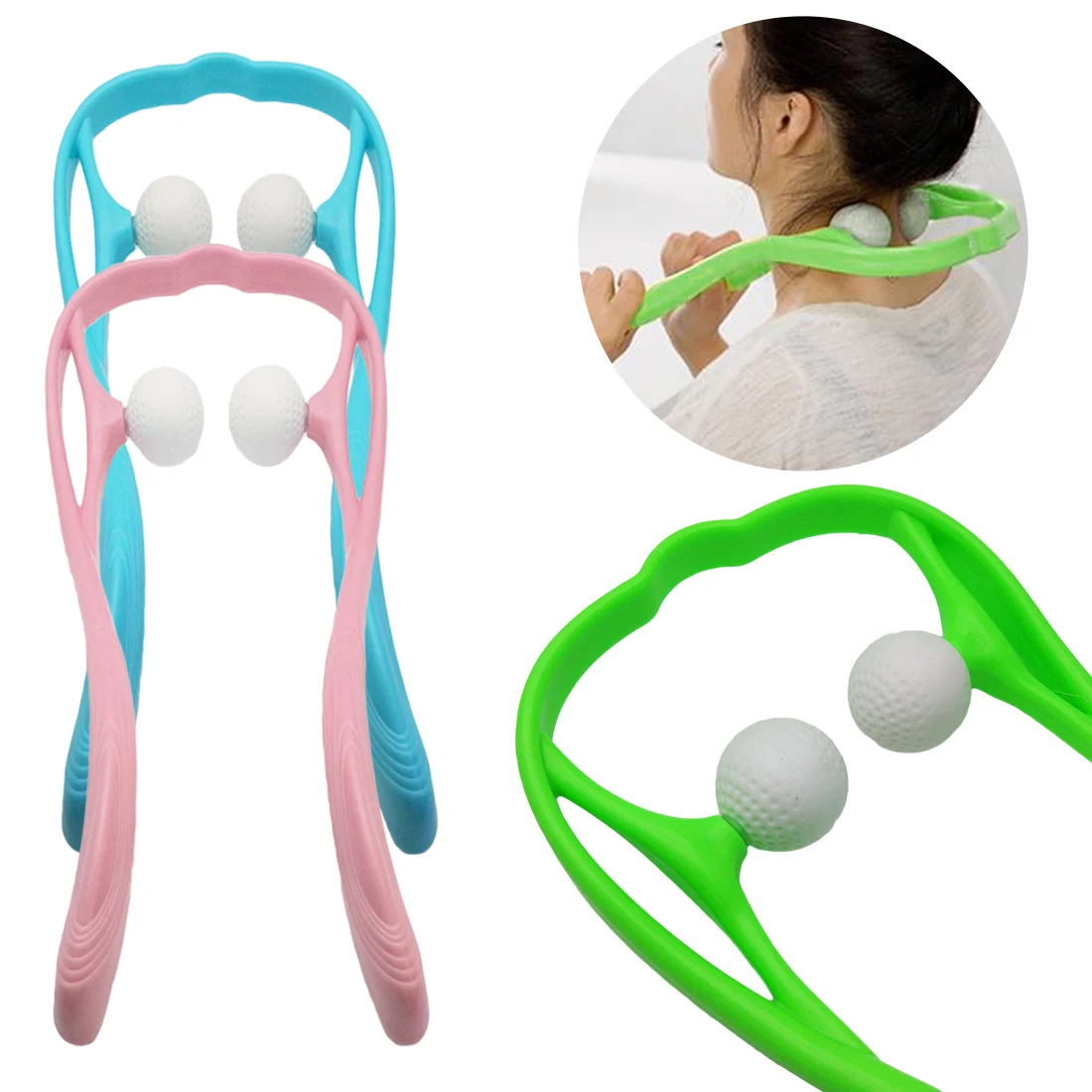 New U Shaped Manual Cervical Massager Multi Function Neck Shoulder Massage Tool For Home Office