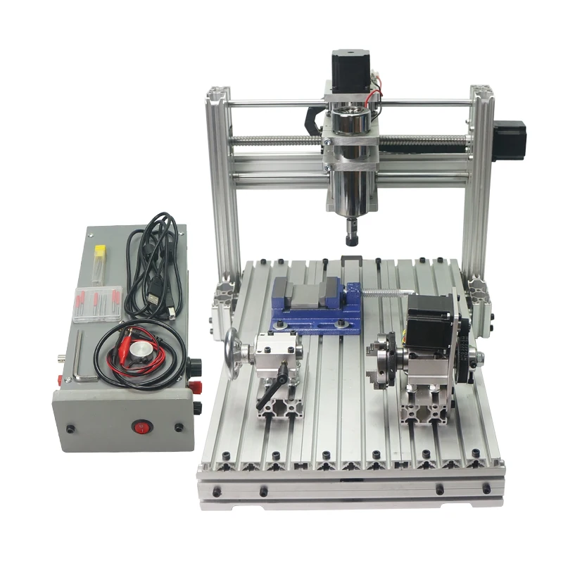 mini DIY cnc engraving metal milling machine 3040 wood router with cutter collet clamp drilling kits