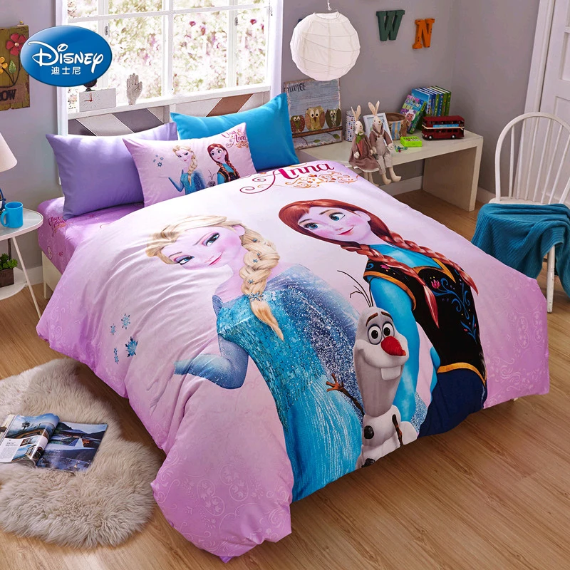 Лицензионное красивое постельное белье Disney набор с пододеяльником Анна Олаф