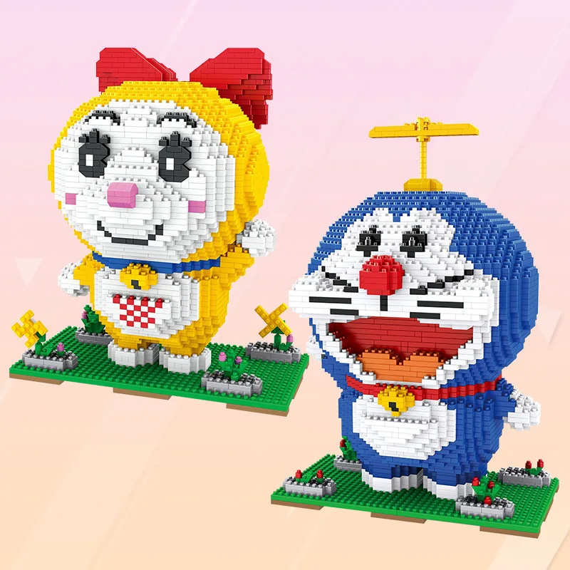 

Magic Blocks Anime Model DIY Assemble Action Figures Cat Building Toy Cute Girls Gifts Cartoon brinquedos Children toys