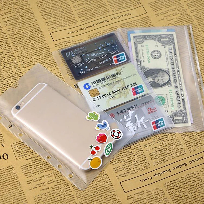 Transparent Office Supplies Id Card Holder Pouch Bag Card Package Loose Leaf