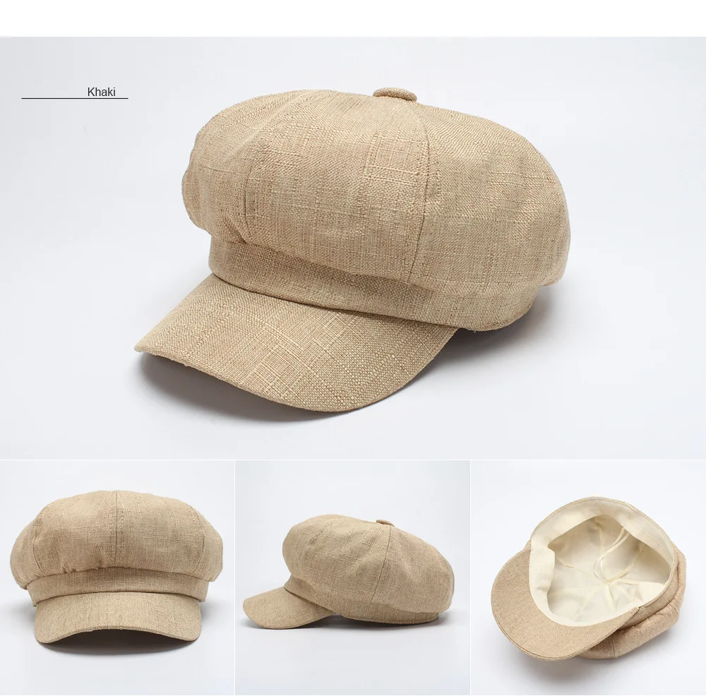 BUTTERMERE, винтажная льняная Кепка Newsboy, Женская белая шляпа французского художника, весенне-летний берет для женщин, новинка, восьмиугольная кепка