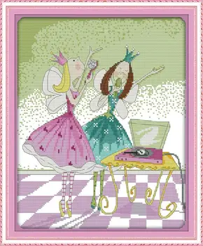 

Freeshipping Singing Girls DIY Needlework Counted Cross Stitch Kit 11CT Sets For Embroidery Knitting Needles Hobbies And Crafts