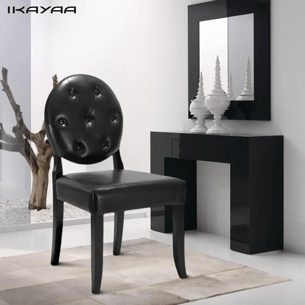 iKayaa Classic Antique Style Tufted Kitchen Dining Chair PU Leather Accent Chair Side Living Room Chair W/ Rubber Wood Leg iKayaa Classic Antique Style Tufted Kitchen Dining Chair PU Leather Accent Chair Side Living Room Chair W/ Rubber Wood Leg