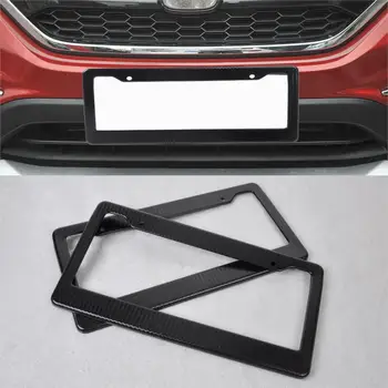 

CITALL 2pcs JDM Front Rear Carbon Fiber Look USA Canada License Plate Frame Tag Cover Holder For VW Polo Toyota RAV4 Audi A4