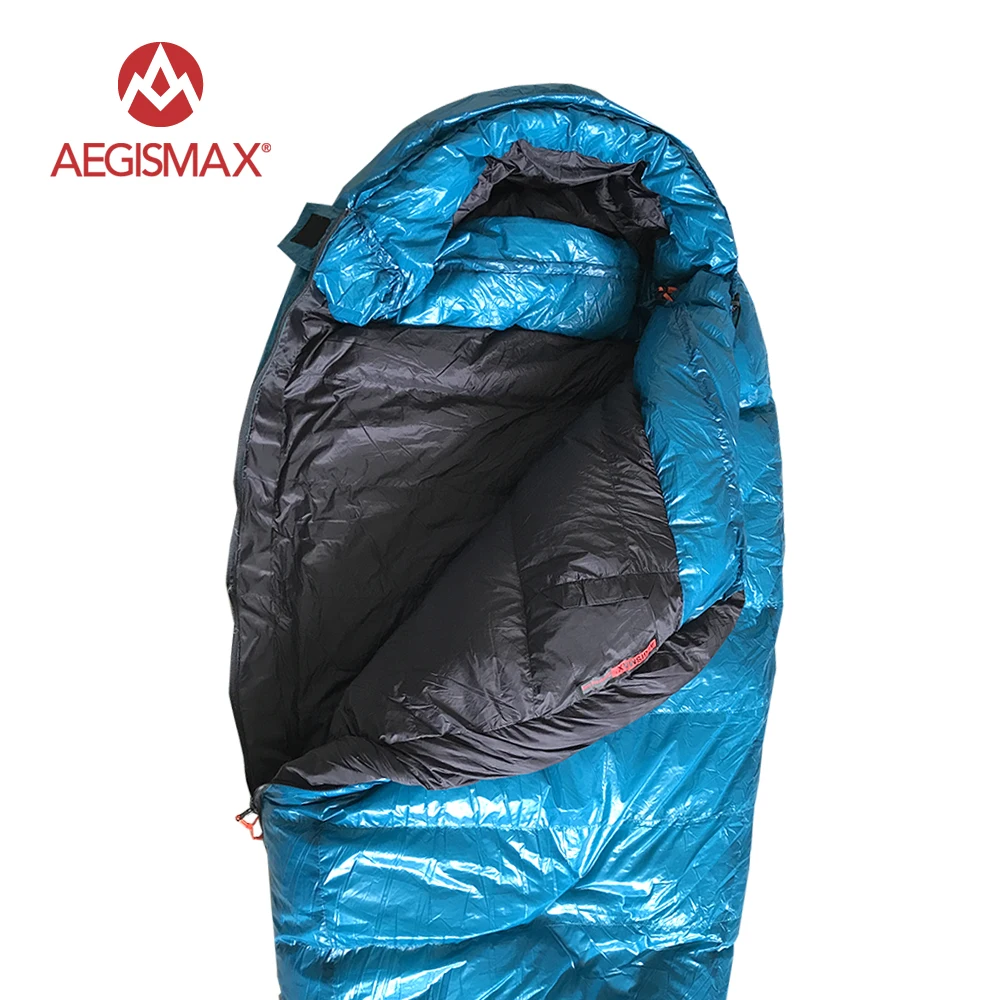 AEGISMAX M3 удлиненный спальный мешок для мам, Сверхлегкий 95% белый гусиный пух, коробка для дефлекций, зимний, для кемпинга, походов