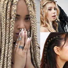 5 шт. косички для волос Dread Dreadlock BeadsAncient позолоченные/посеребренные Регулируемые косички для волос Морская звезда ракушка манжета зажим косичка обруч