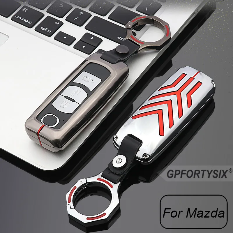 

Zinc Alloy Car Remote Key Ring Case Metal Cover For Mazda 2 3 6 Axela Atenza CX-5 CX5 CX-7 CX-9 2015 2016 2017 Smart 2/3 Buttons