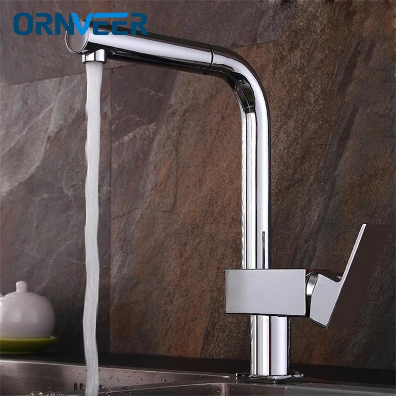 New Arrival!New chrome pull out kitchen faucet brass kitchen mixer sink faucet kitchen faucets pull out kitchen tap torneira new design chrome pull out kitchen faucets copper pull down kitchen tap mixers torneiras