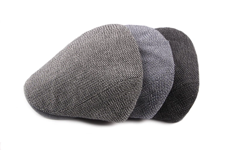 Beret Caps for Men Women Spring Summer Outdoor Breathable Bone Brim Hats Herringbone Solid Sun Hat Flat Berets Cap mens military beret hat