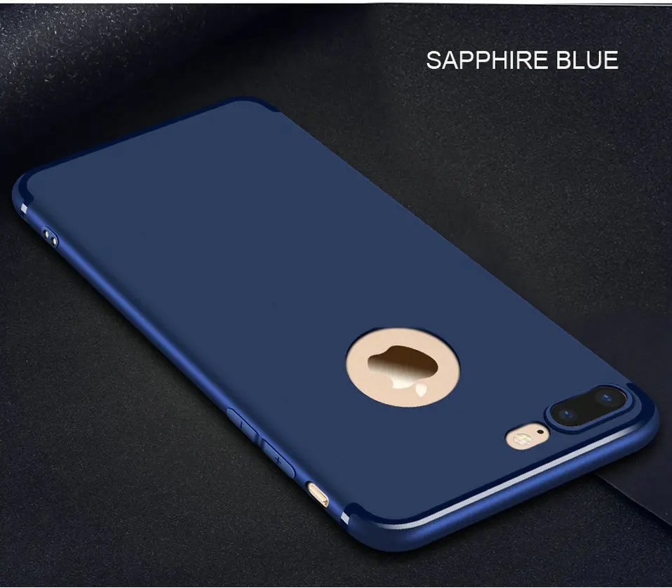 Icoque Plain Fitted Cases for iPhone 7 Case Matte Red Soft Silicone TPU Ultra Thin Cover for iPhone 8 Case 7plus 8 plus Cases    (10)