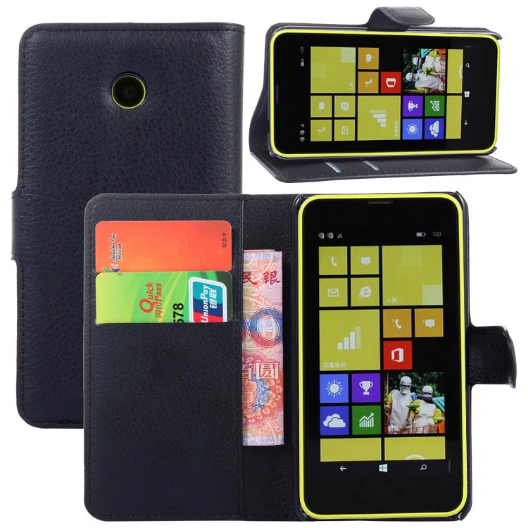 

For Microsoft Nokia Lumia 630 Cover Wallet Case for Nokia 630 Lumia Flip PU Leather Phone Case with Card Slots Dual Sim Bumper