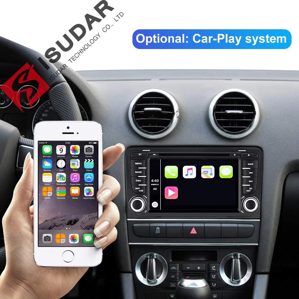 Isudar 2 din Auto Radio Android 9 For A3/S3/Audi 2002-2013 GPS Octa Core RAM 4G ROM 64G Car Multime