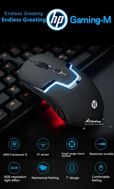 HP M100 Wired Optical 1600DPI USB Laptop PC general cable backlight gaming professional gaming mouse - AliExpress