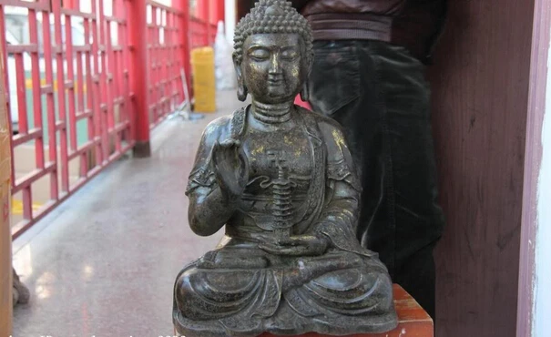 

song voge gem S1021 Tibet Buddhism Temple Copper Bronze stupa Tathagata Shakyamuni Buddha God Statue