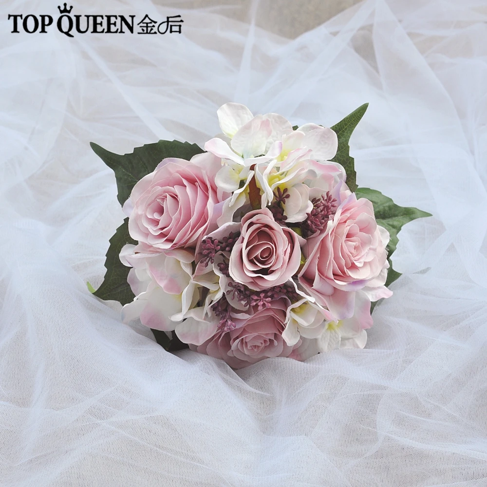 TOPQUEEN F17 свадебный букет, свадебные цветы, розовые цветы, сделай сам, свадебный букет, жемчужные букеты, розовый букет, цветок - Цвет: as picture