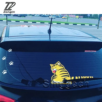 

ZD 1Pc Car Rear Window Wiper Cat Stickers Creative for Seat Leon Ibiza Renault Duster Megane 2 Logan Captur Clio Mazda 3 6 CX-5