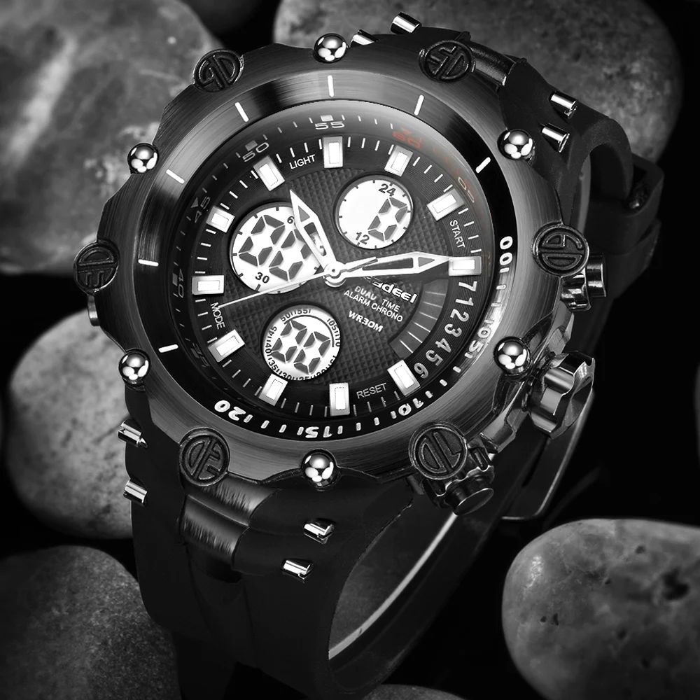  Top sport men watch famous brand man male luxury fashion sport military digital men army LED busein