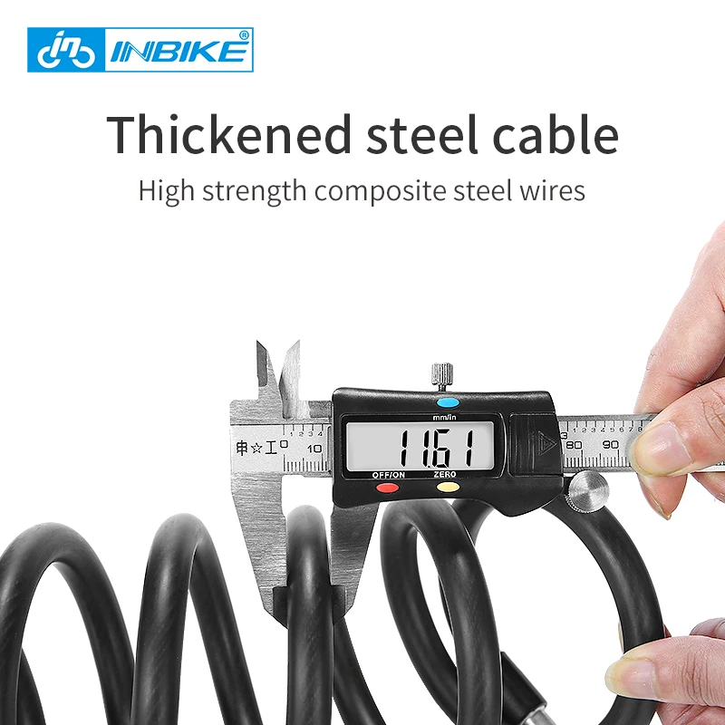 Best INBIKE Bike Lock 1.8m 1.4m Bicycle Cable Lock Anti theft Lock with 3 Keys Cycling Steel Wire Security MTB Road Bicycle Locks