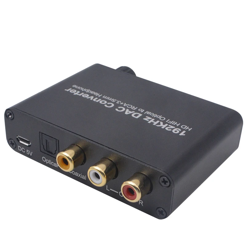 

192KHz Digital to Analog Converter 5.1CH DAC Optical SPDIF Coaxial To RCA With 3.5mm Volume Control Support Dolby AC3 DTS