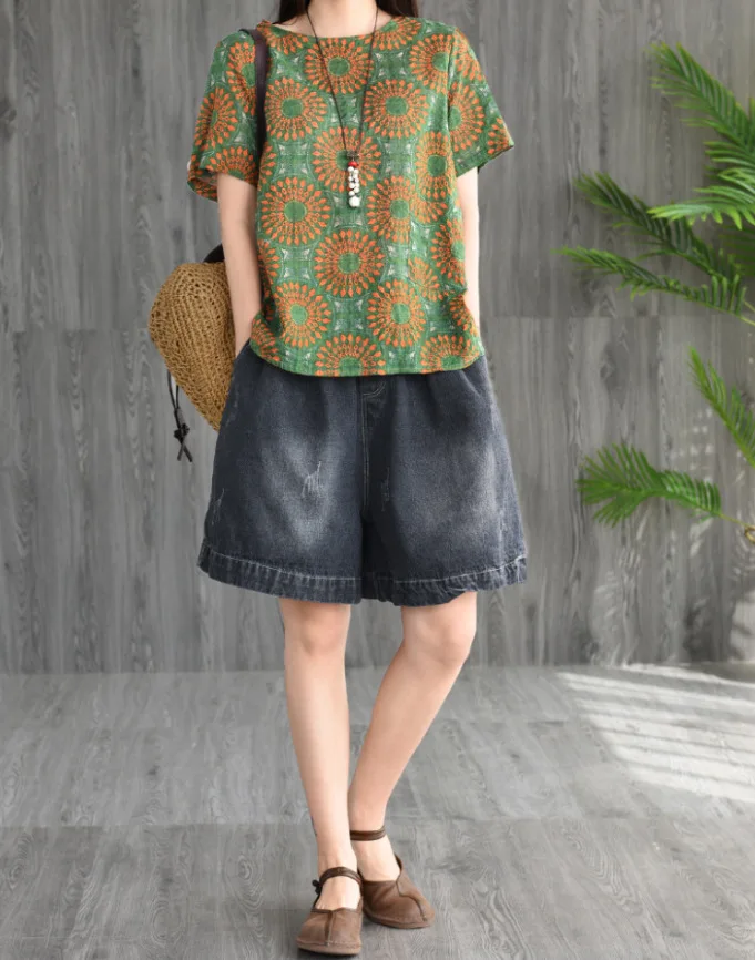 BUYKUD Блузка женская Blusas Mujer De Moda женские хлопковые и льняные рубашки с коротким рукавом Топ Блузка Chemisier Femme женская блузка