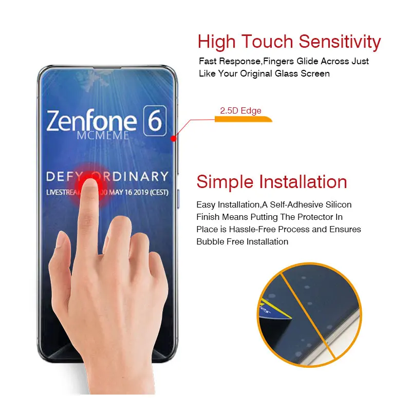 9H 2.5D Премиум Закаленное стекло для Asus Zenfone 6z 2019 6 ''защитная Пленка Для ZS630KL ZS