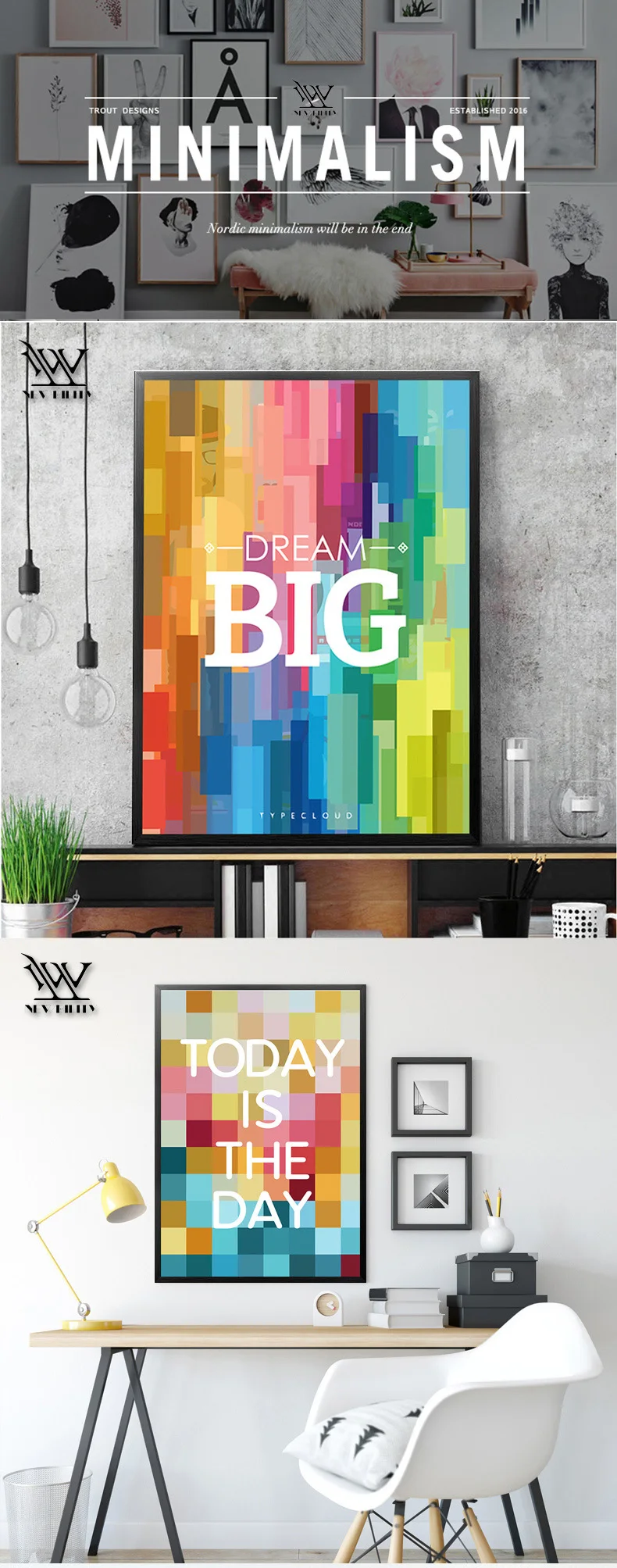 wall pictures print on canvas vintage quote art painting study room