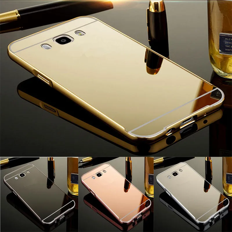 

Luxury Rose Gold Mirror Cases For Samsung Galaxy J7 2016 J710 J710F Alumimum Metal Frame shell Back Cover for Samsung J7 2016