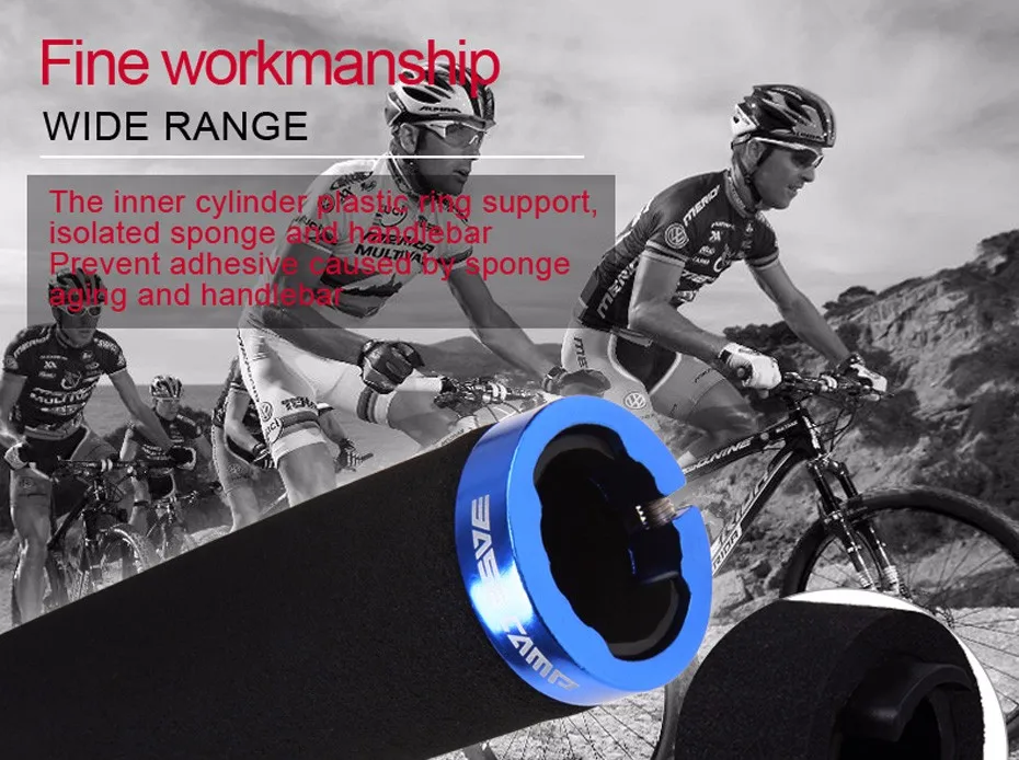Labewin Bicycle Sponge Lockable Handlebar Grips Fits Cycle Mountain Bike BMX MTB Stunt Scooter Black Blue White