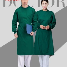 Ruyi Liuli-больница с длинными рукавами сзади завязывается доктор комбинезон хлопок зеленый хирургический халат медицинские работники одежда