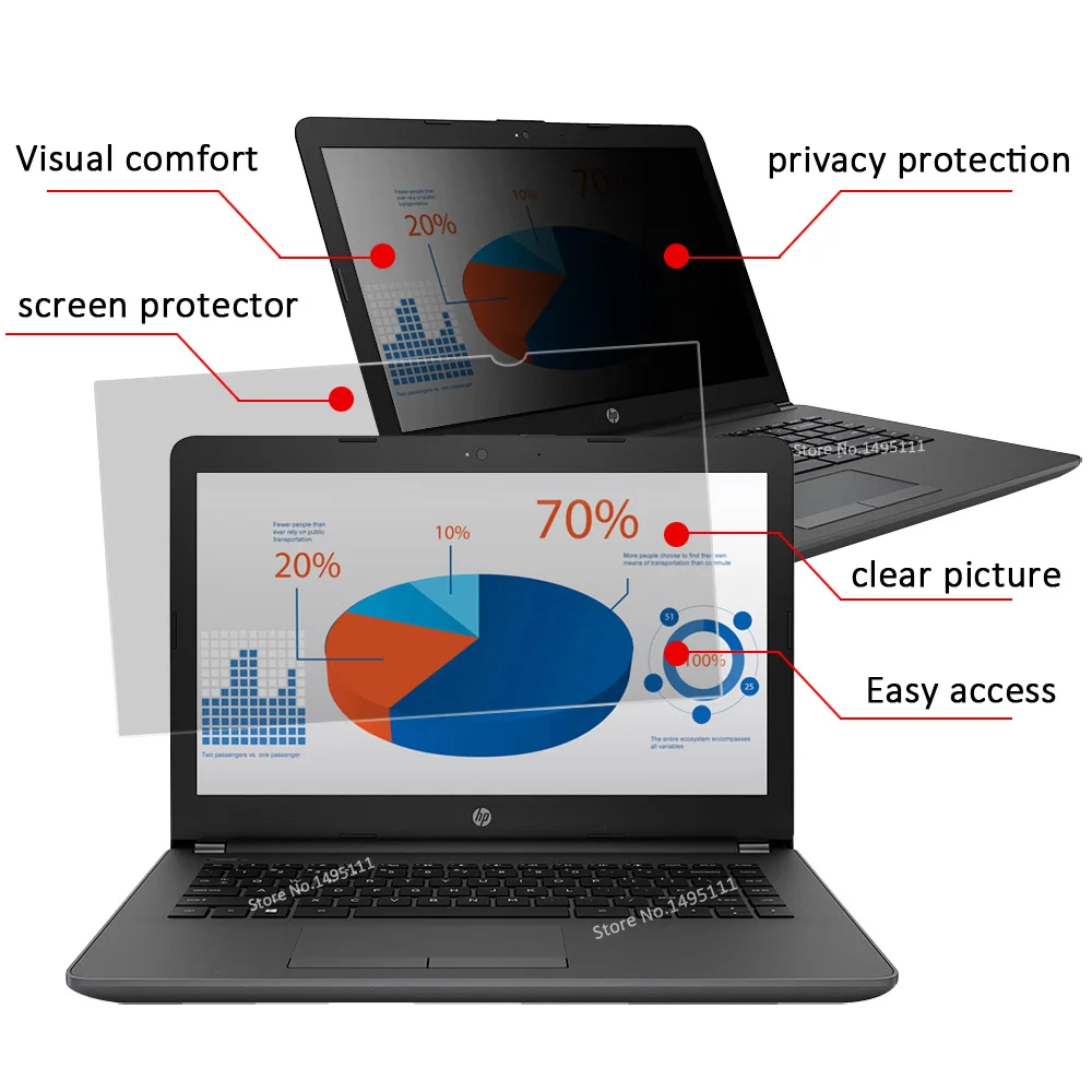13.3 inch(294mm*165mm) Privacy Filter For 16:9 Laptop Notebook Anti-glare Screen protector Protective film