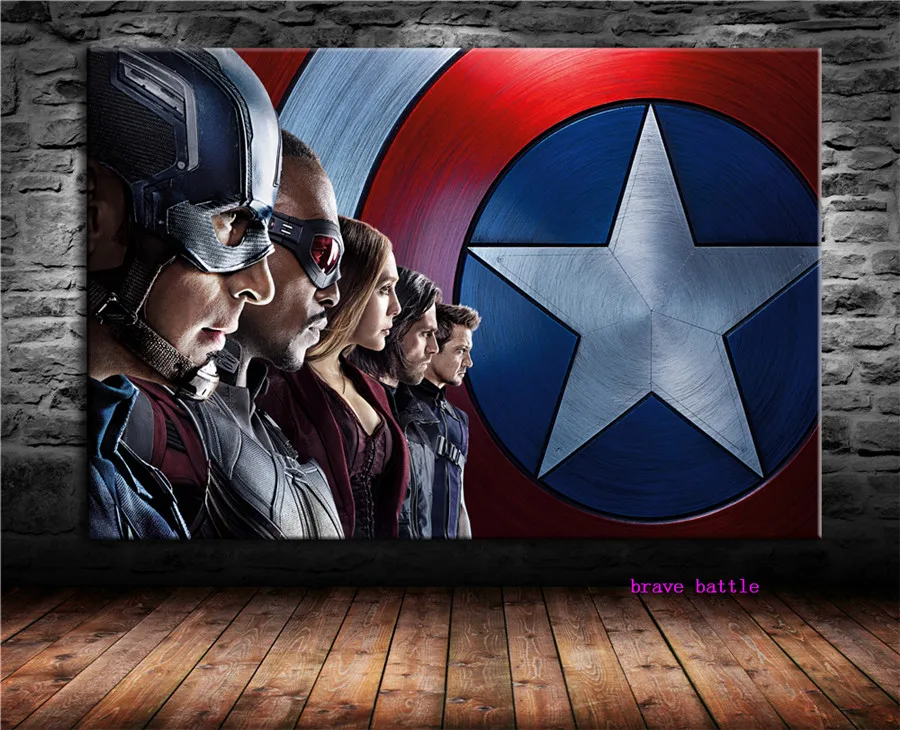 

Captain America Civil War Team Canvas Painting Print Living Room Home Decor Modern Wall Art Oil Painting