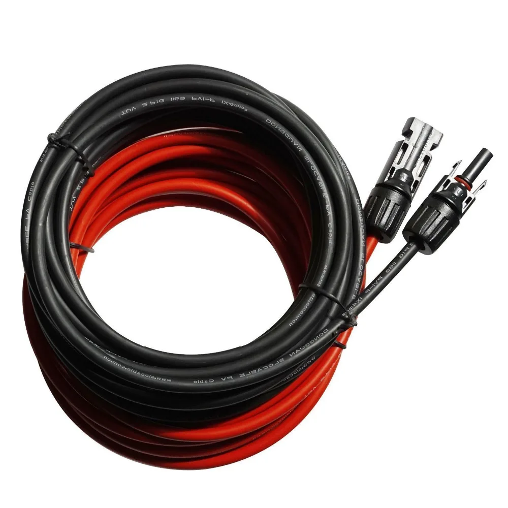 

2 PCS 16.4 Ft MC4 PV Solar Panel Extensions Cable with Solar Male and Female Connector