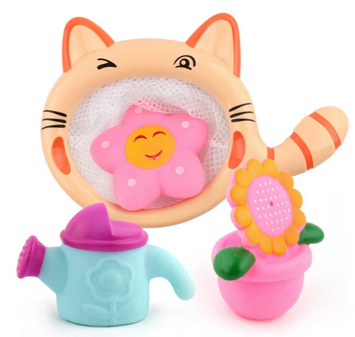 Kitten Fishing Net Baby Bathing Water Toys Multi-piece Creative Water Spray Children Bathroom Bath Toys For Baby Bath Toys Kitten Fishing Net Baby Bathing Water Toys Multi-piece Creative Water Spray Children Bathroom Bath Toys For Baby Bath Toys