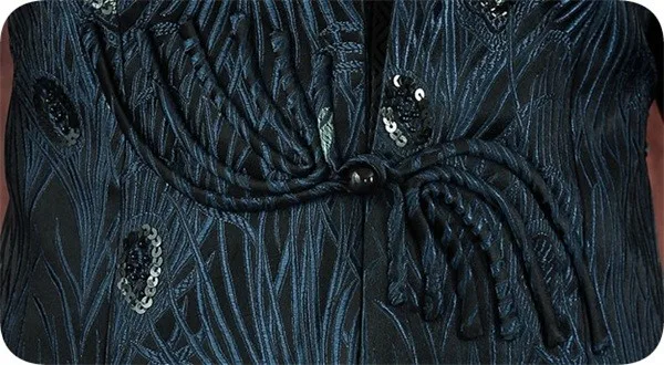 Распродажа синее китайское женское шелковое пальто традиционный v-образный вырез Тан костюм цветочный тонкий пиджак Национальный Костюм Размер S до XXXL