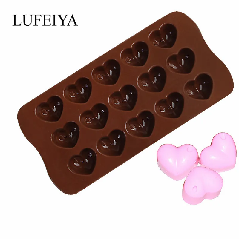 Heart Chocolate Mould 15 cup Love Silicone Cake Mold Candy Mold Dessert