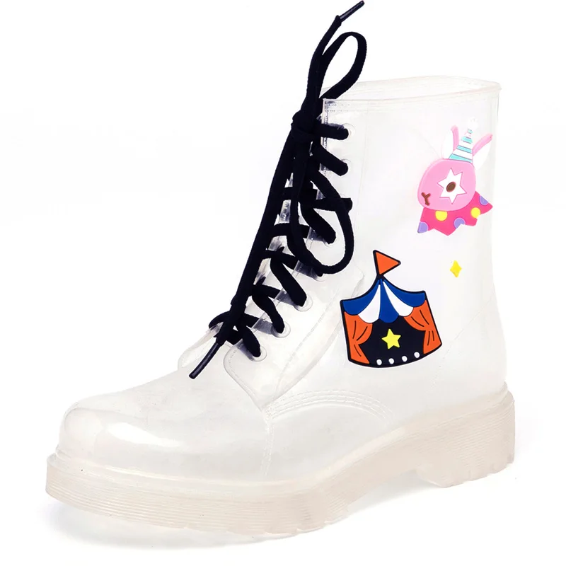 

Fashion Hand-painted Wind Women's Low-profile Rain Boots Rubber Shoes Transparent Rain Boots Women Spring And Summer