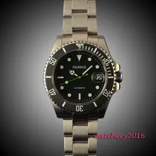 40mm parnis black dial SS Case Sapphire glass Luminous mens watches top brand luxury automatic mechanical men’s Watch