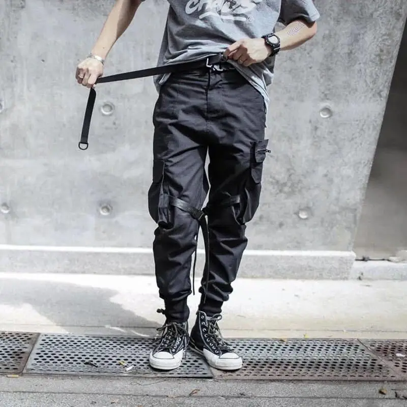 Уличная одежда, мужские хлопковые брюки-карго с карманами