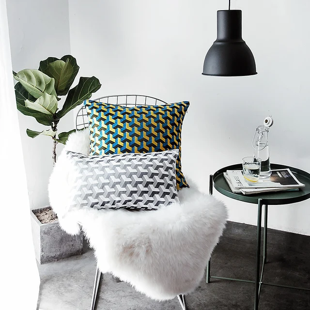 Aliexpress Dobby Modern Geometric Striped Plaid Nordic Dobby Modern Geometric Striped Plaid Nordic Design Cushion Back Sofa Bed Lumbar Pillow Throw