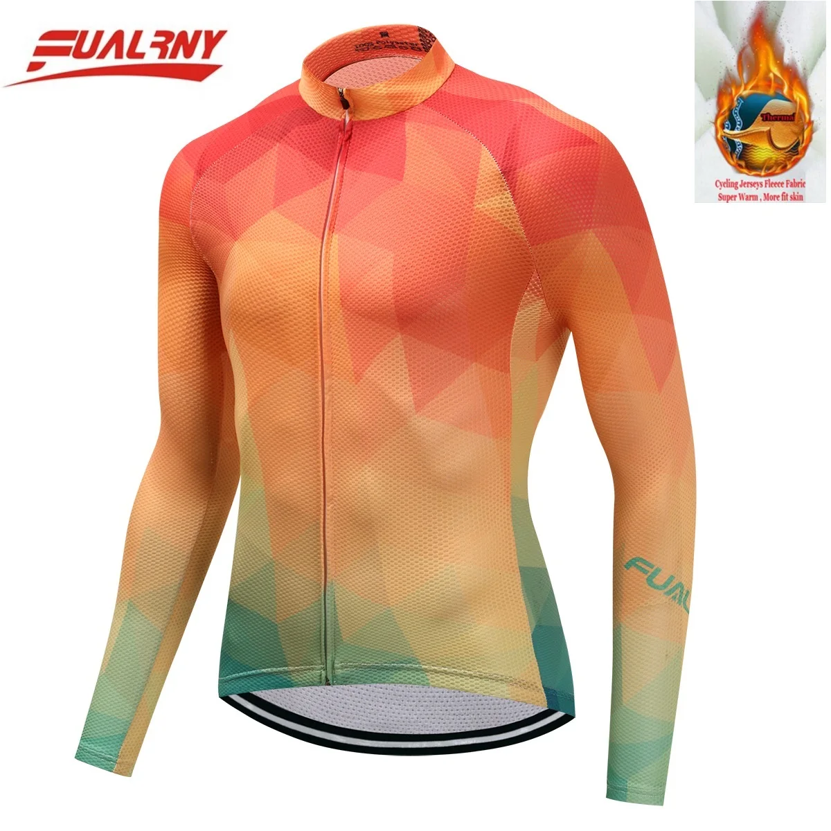 NEW 2018 FUALRNY Ropa Ciclismo Cycling Jersey/winter Thermal Fleece Clothing only cycling jersey/Bike Clothes Man Orange yellow