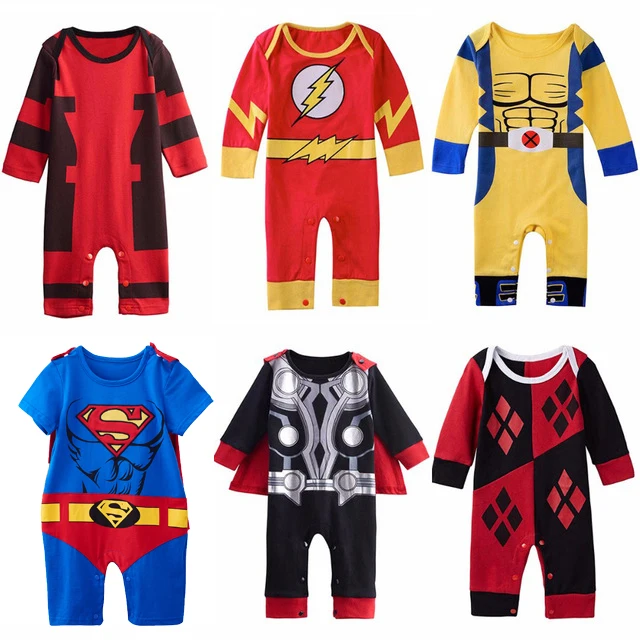 Baby Boys Superhero Costume Romper Infant Cute Outfit Thor Pikachu