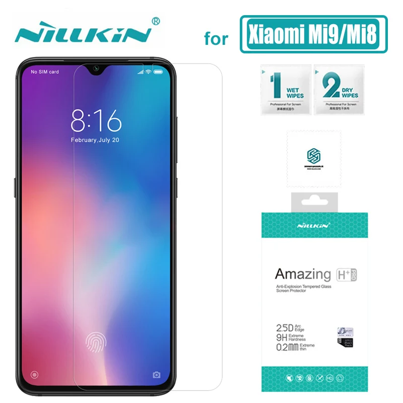 Nillkin Xiaomi Mi 9 Mi9 Mi8 Mi 8 Glass H+ Pro Tempered Glass Screen Protector Xiaomi Mi 9 Mi5 Mi 6 Mi6 Prime Mi8 SE Nilkin Glass