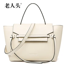 LAORENTOU famous brands women bag genuine leather bag Top Quality fashion women handbags shoulder Messenger Bags Grey White