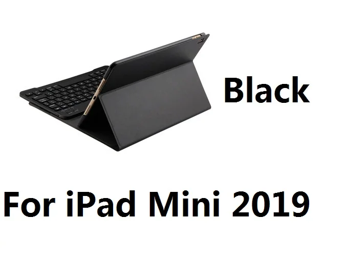 Ультра тонкий беспроводной Bluetooth клавиатура чехол для iPad Mini 5 Air 10,5 Новинка - Цвет: For Mini 5 Black