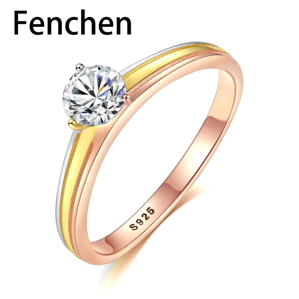 

Fenchen Pure 925 Sterling Silver Classic Wedding Engagement Rings for Women Fine Jewelry Female Anelli Bijoux Femme Gifts AR085