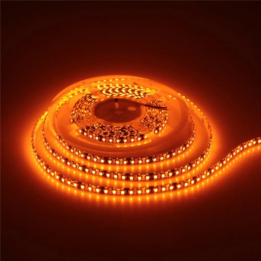 

[Seven Neon]Free shipping flexible DC12V 8mm black/white FPBC 3528 orange amber light waterproof 60leds/m led smd strip