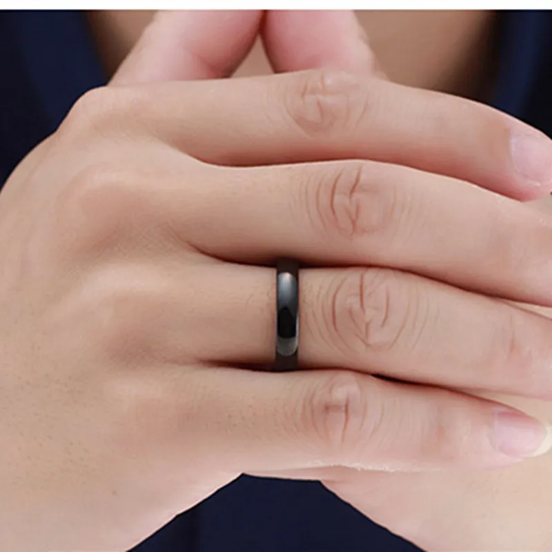 Классический 4 мм пара кольцо из нержавеющей стали простой Alliance для женщин мужчин модные ювелирные изделия золото/черный цвет обручальное кольцо