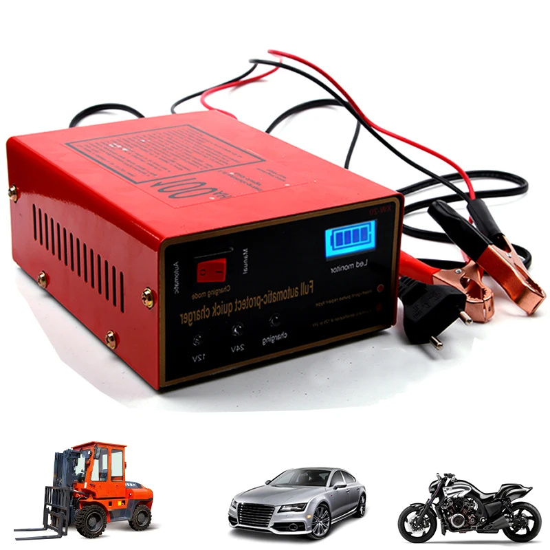 

Car Battery Charger Electric Intelligent Lead Acid Motorcycle 220V 12v/24v 10A 6-105AH US Plug Charger Pulse Repair Universal